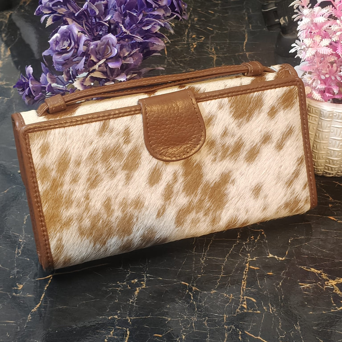 Apex Cowhide Leather Wristlet &amp; Clutch