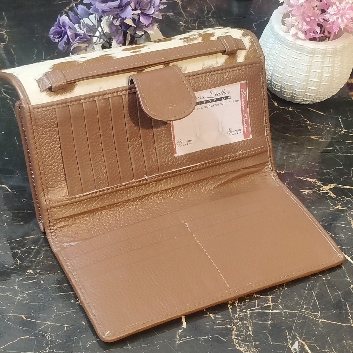 Apex Cowhide Leather Wristlet &amp; Clutch