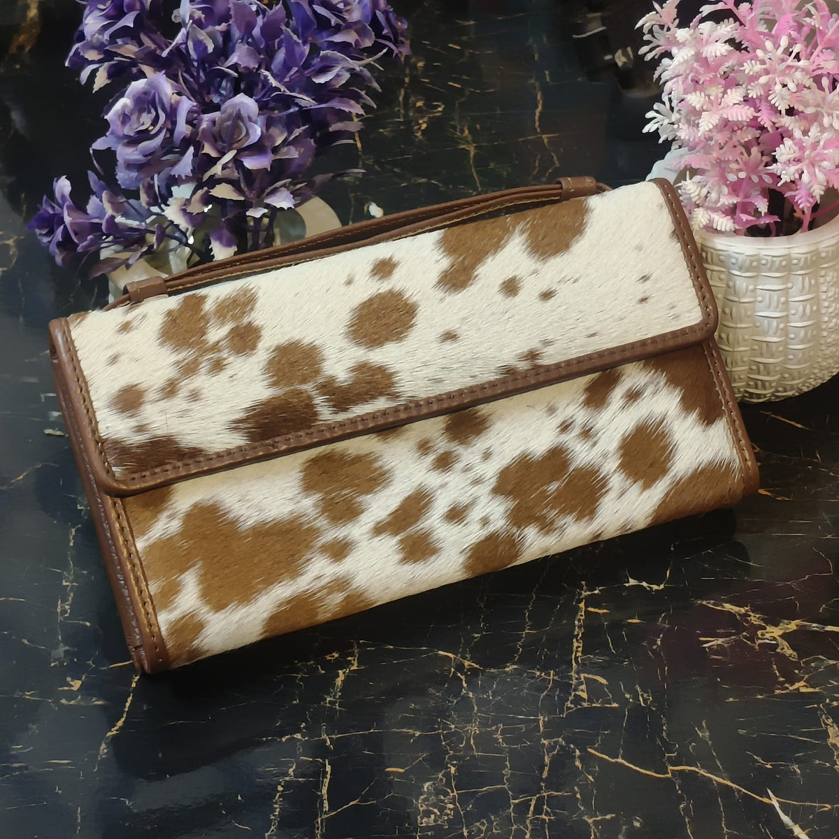 Apex Cowhide Leather Wristlet &amp; Clutch