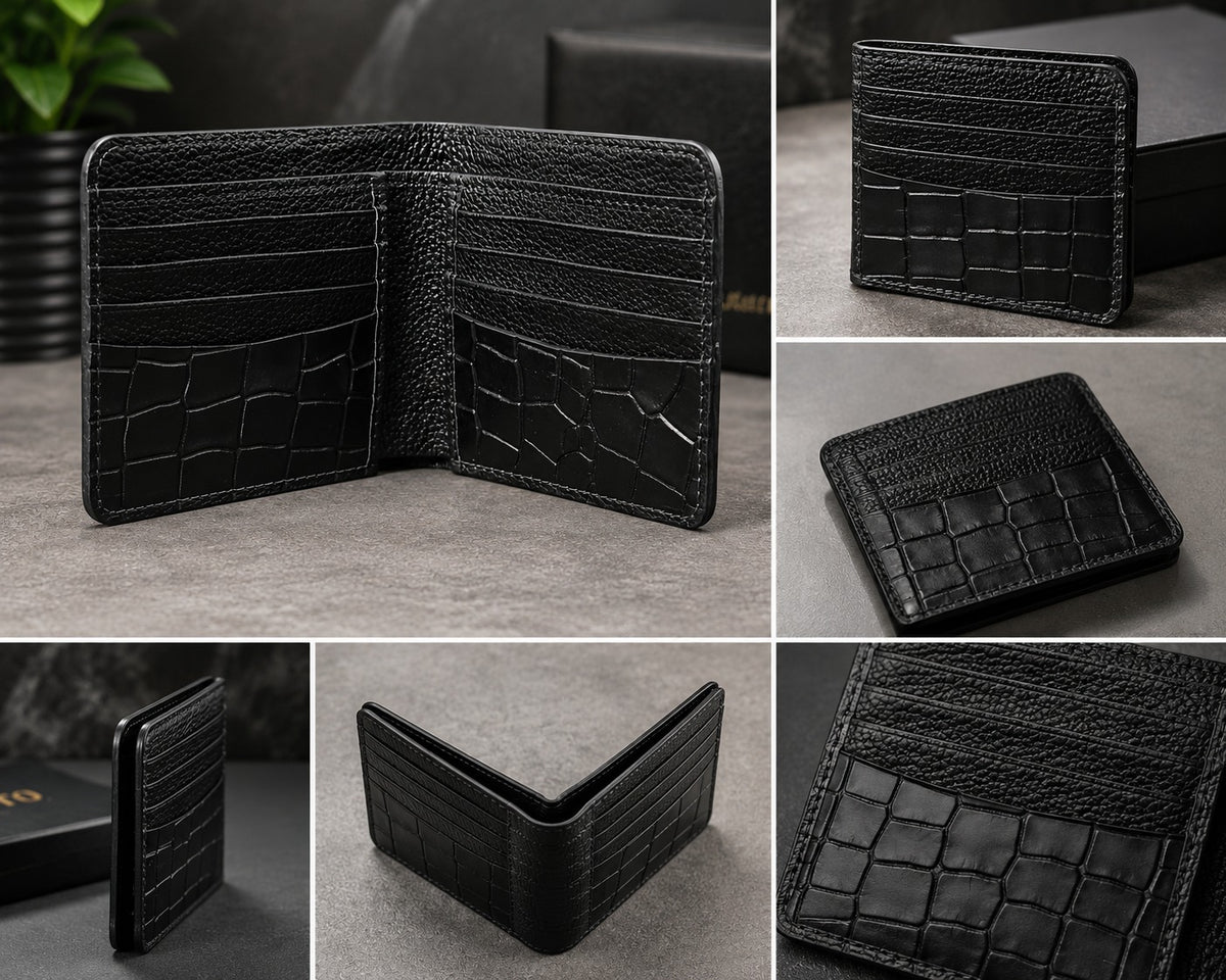 Apex Black Luxury Bi-Fold Wallet
