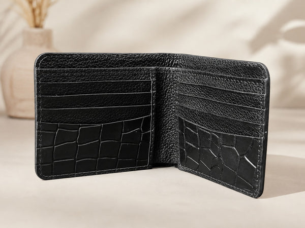 Apex Black Luxury Bi-Fold Wallet