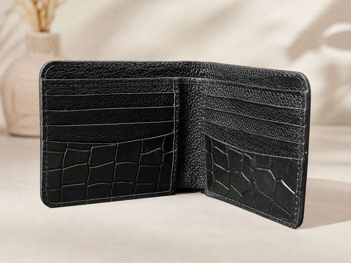 Apex Black Luxury Bi-Fold Wallet